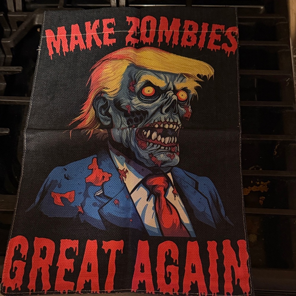 Trump zombie garden flag